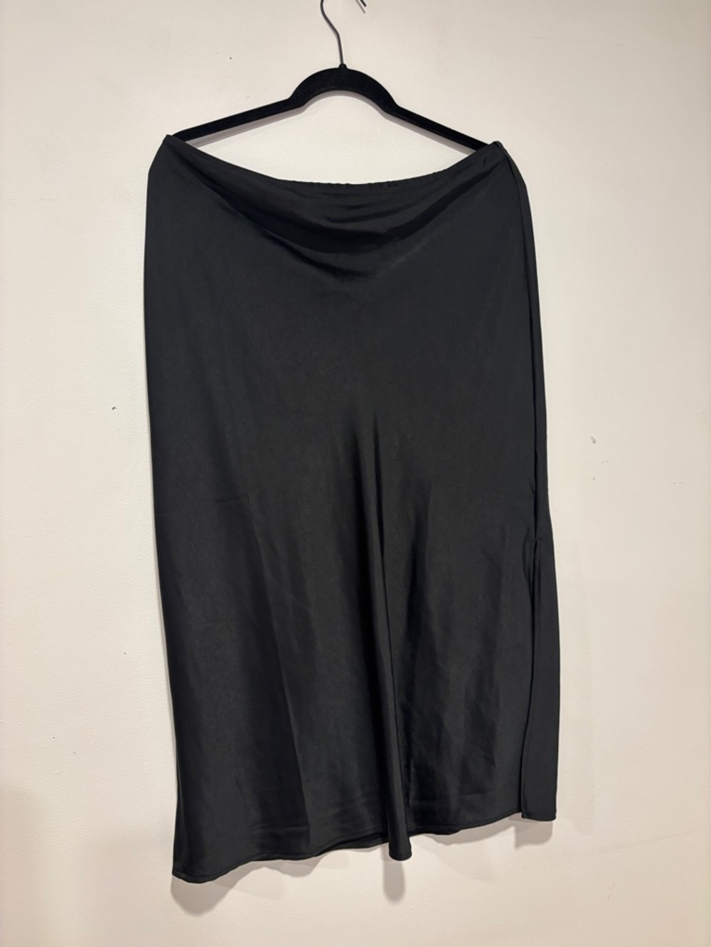 Old Navy Black Silky Midi Skirt